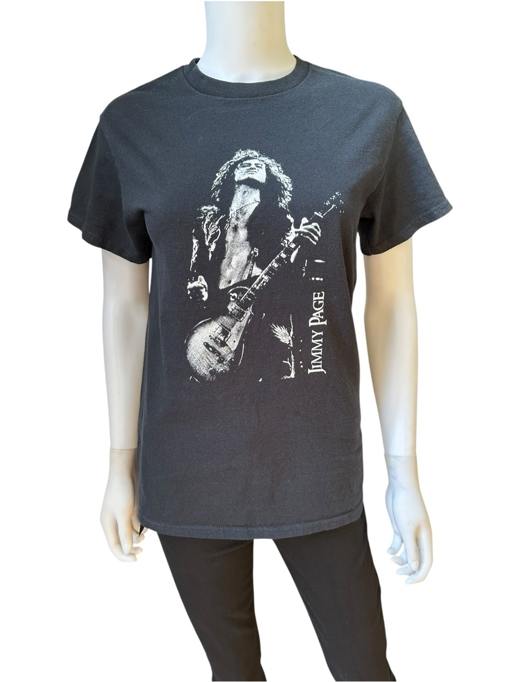 Black Jimmy Page Graphic Tee - Classic Rock T-Shirt, S